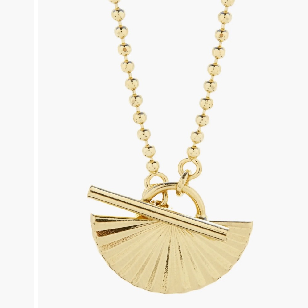 Brook & York Celeste Fan 14k Gold Plated Pendant Toggle Necklace